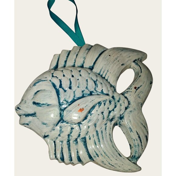 Mcm Pair Chalkware 1960s Fish Wall Hanging Decor•24 - Picture 3 of 10